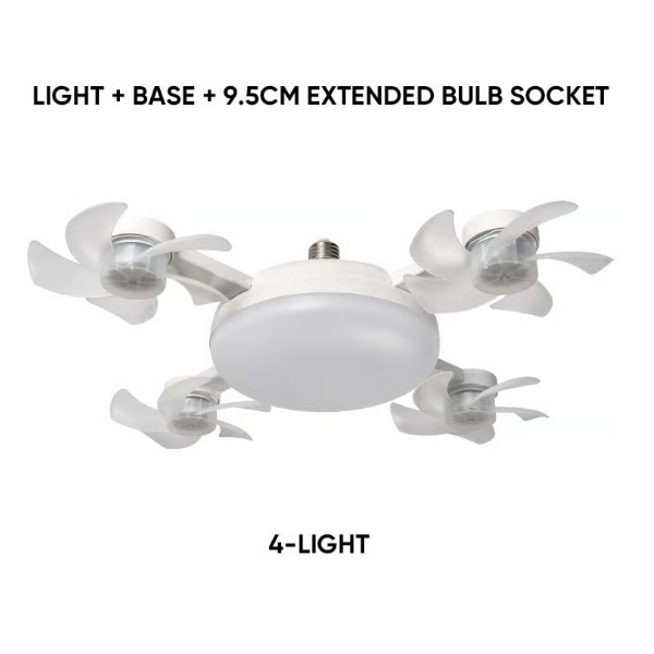 💡 E27 Socket Ceiling Fan Light – 2-in-1 LED Fan Bulb with Remote Control for Bedroom, Kitchen & Home Cooling