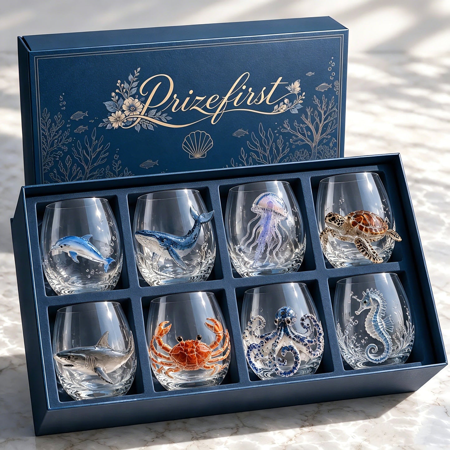 🌊 3D Ocean Animal Glass – Sculptural Marine Life Drinkware