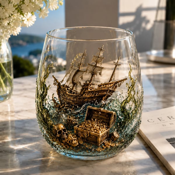 🌊 Legendary Ocean Treasure Crystal Set for Whiskey Lovers & Home Bar Collectors ⚓✨