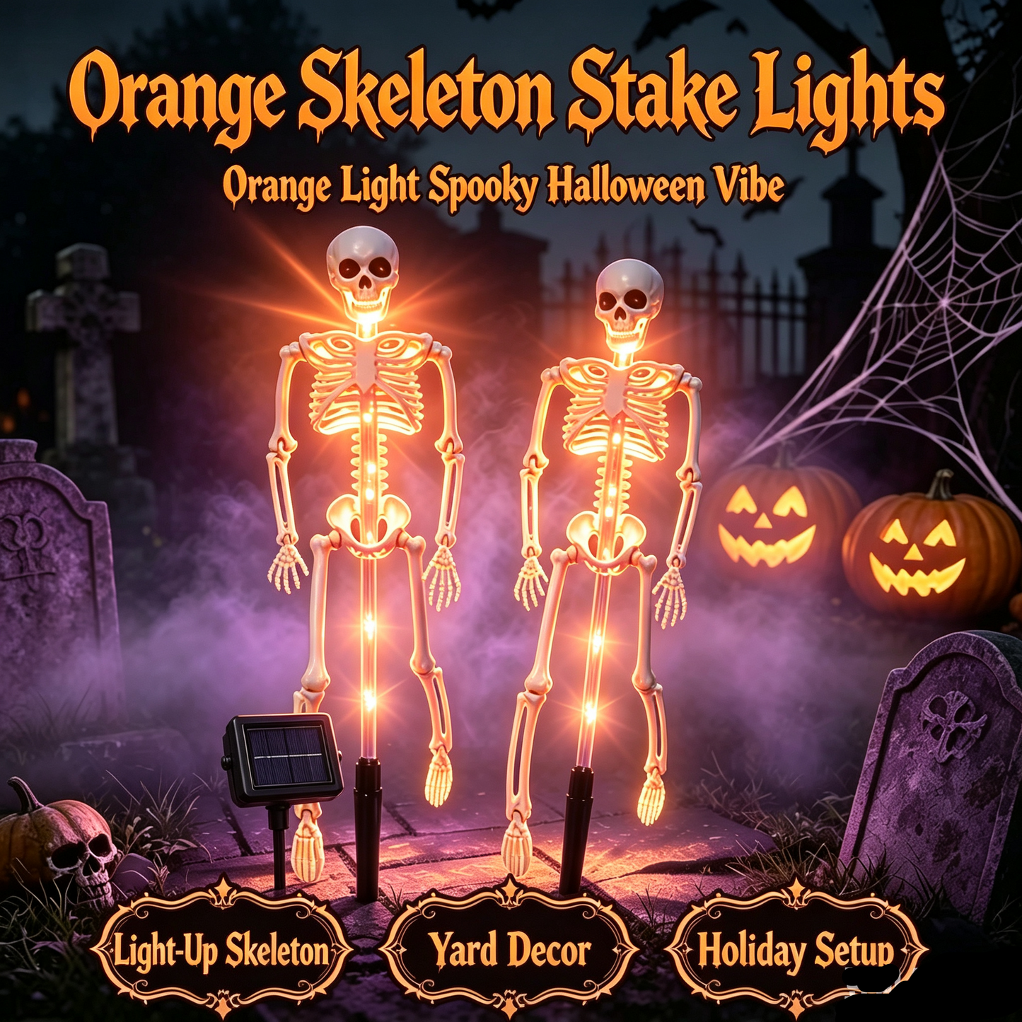 💀 Solar Skeleton Yard Stake