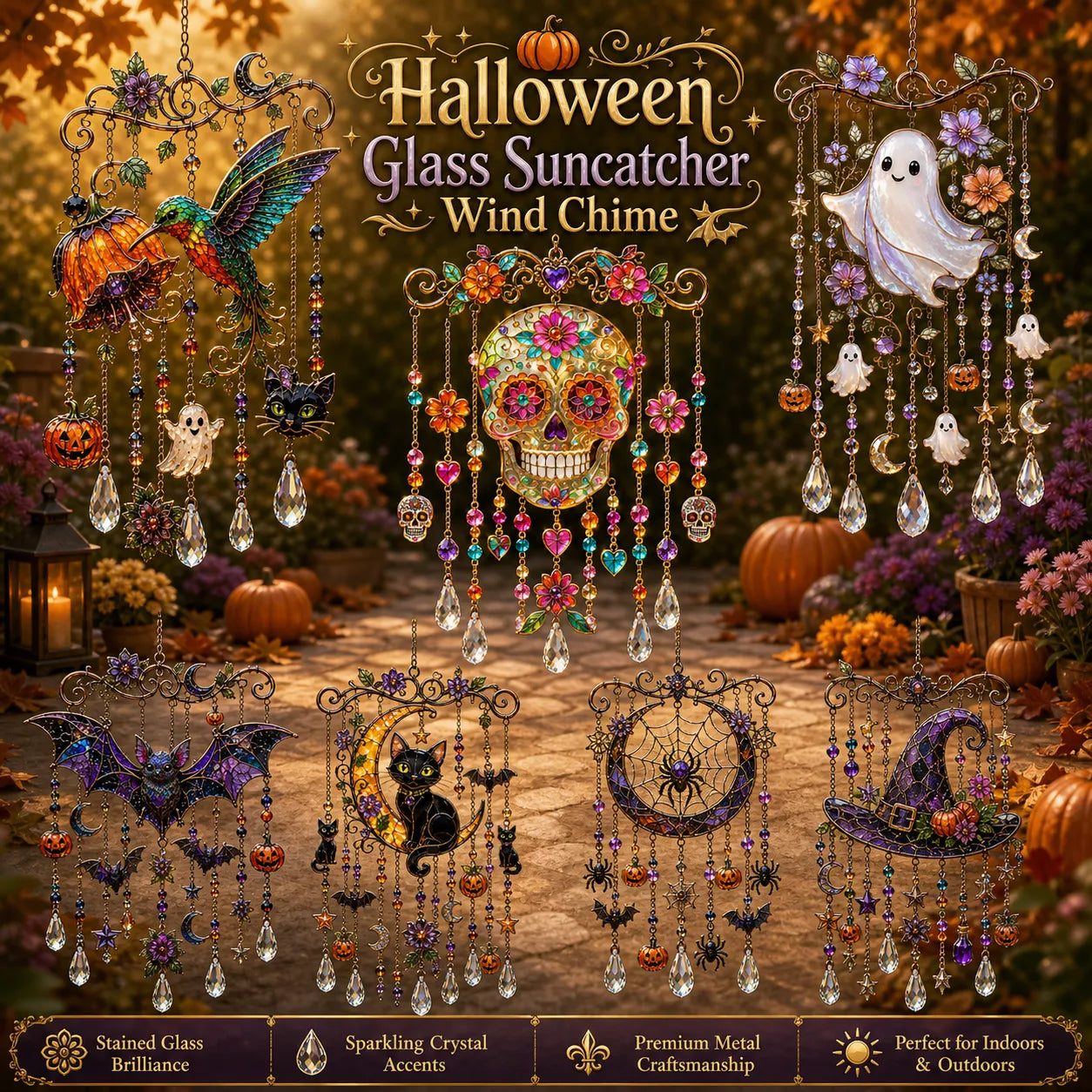 🎃LAST DAY 50% OFF - 👻☀️Halloween Suncatcher Wind Chime