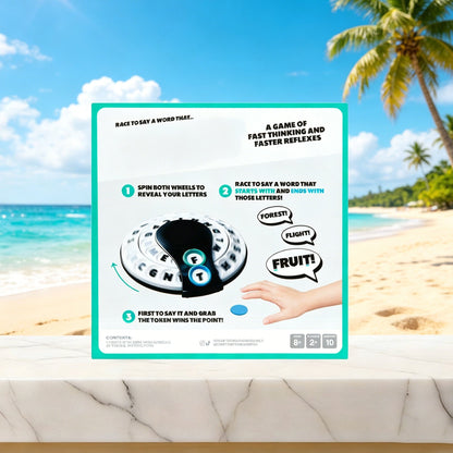 🎲Spin & Shout Word Game – Fast-Paced Family Game with Letter Wheels, Spinner Device & 20 Tokens