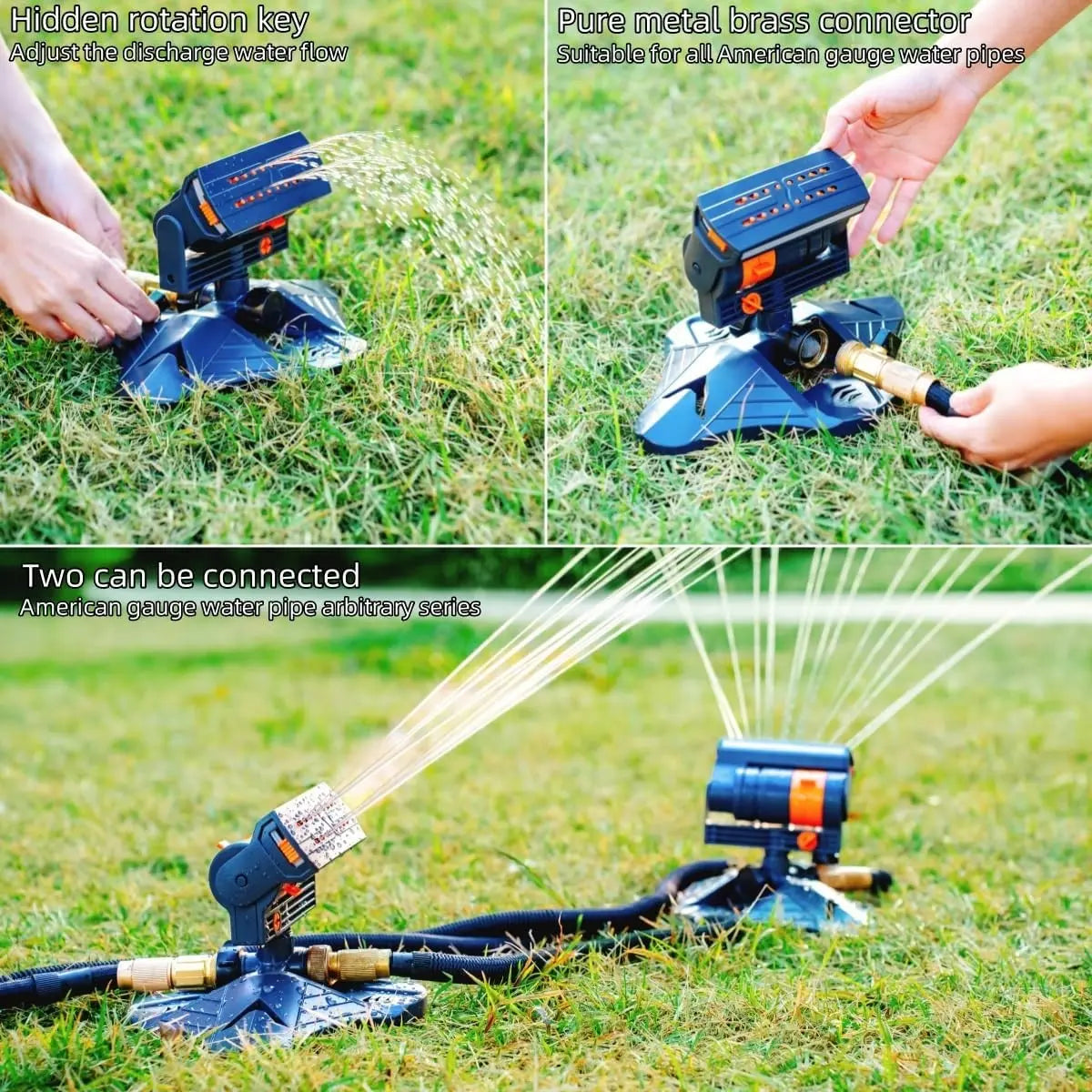 Adjustable Oscillating Sprinkler Wide Coverage