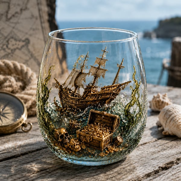 🌊 Legendary Ocean Treasure Crystal Set for Whiskey Lovers & Home Bar Collectors ⚓✨