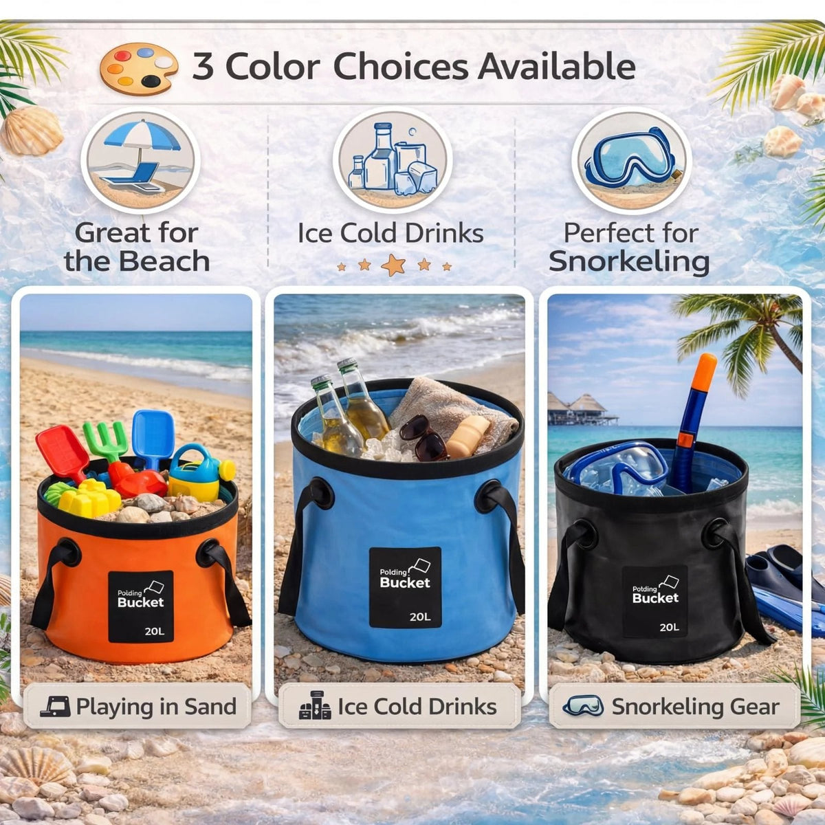 ⏰Limited Stock 50% OFF🧺💦🎣Portable Foldable Water Bucket - Perfect for Fishing, Camping, Traveling!!