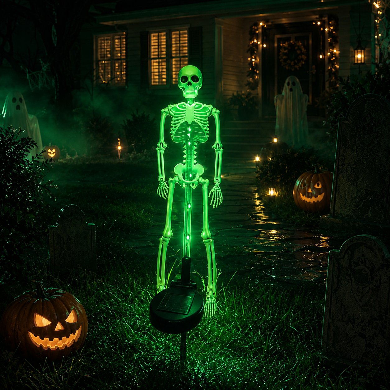 🔥HOT SALE💜💀 Solar Skeleton Yard Stake – Spooky Halloween Outdoor Light Decoration