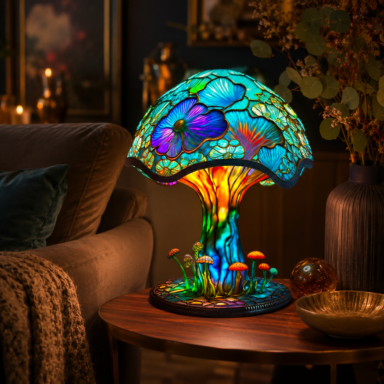 🍄 Tiffany-Style Mushroom Lamp ✨ Transform Any Space with Magical Glow