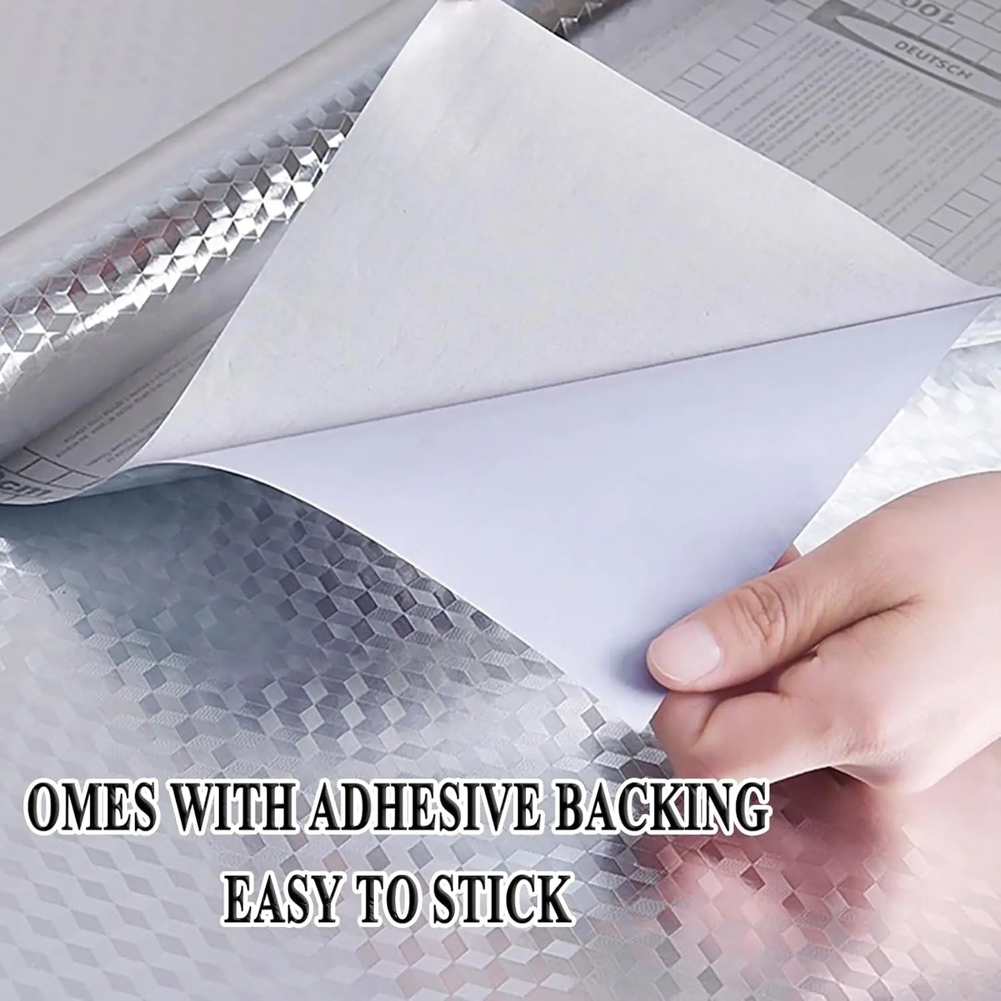 Stainless Steel Kitchen Oil-Proof Adhesive Wallpaper Roll