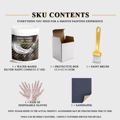 [Silver paint identical to that used by the shipyard] ✨ Water-Based Metallic Silver Paint | One-Coat Rust Eradicator & Mirror Finish | Low VOC & Safe Indoors 🛡️