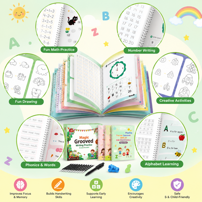 Kids Practice Copybook Set (4Pcs/Set)