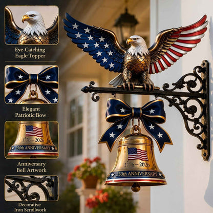 🔔 Commemorative Eagle Bell | Vintage Cast Iron Bracket | Handcrafted Detail