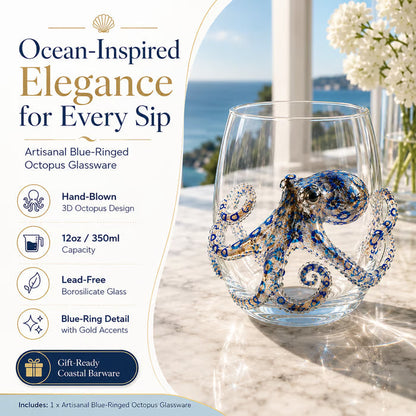 🌊 Artisanal 3D Ocean Life Glass – A Tiny Underwater World in Every Sip ✨