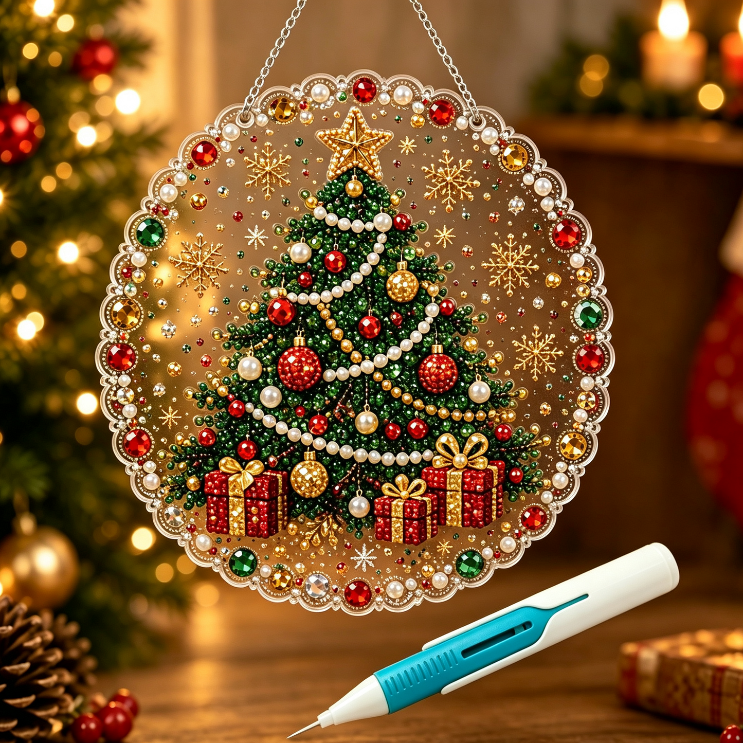 🎄 LIMITED TIME！！ 49% OFF – ✨ 🎄 Christmas Pearl Diamond Art Ornament Kit – DIY Handmade Holiday Hanging Decor 🎅💎