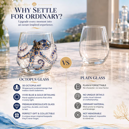 🌊 Artisanal 3D Ocean Life Glass – A Tiny Underwater World in Every Sip ✨
