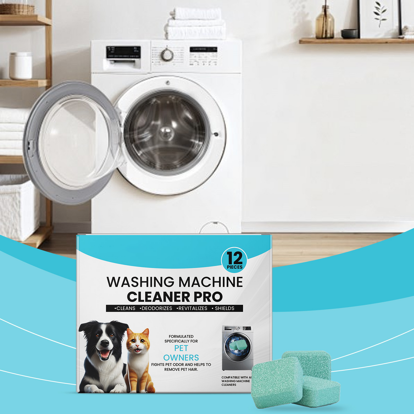 🔥Half Price Now!!🐶Washing machine cleaner tablets: Easily remove pet's hair and mold