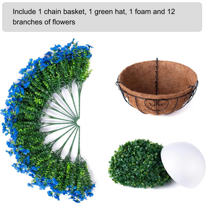 Last Day of Sale! 💐 Artificial Daisy Hanging Basket -🏡 Low Maintenance Outdoor Silk Flower Planter for Patio & Garden