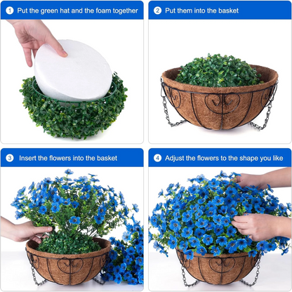 Last Day of Sale! 💐 Artificial Daisy Hanging Basket -🏡 Low Maintenance Outdoor Silk Flower Planter for Patio & Garden