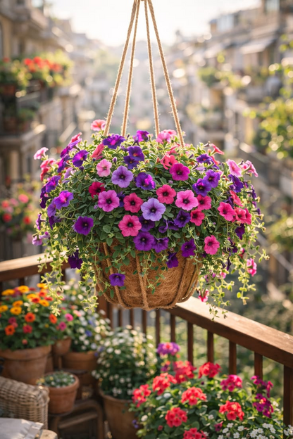 Last Day of Sale! 💐 Artificial Daisy Hanging Basket -🏡 Low Maintenance Outdoor Silk Flower Planter for Patio & Garden