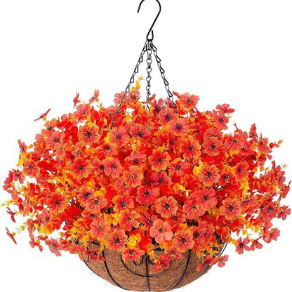 Last Day of Sale! 💐 Artificial Daisy Hanging Basket -🏡 Low Maintenance Outdoor Silk Flower Planter for Patio & Garden