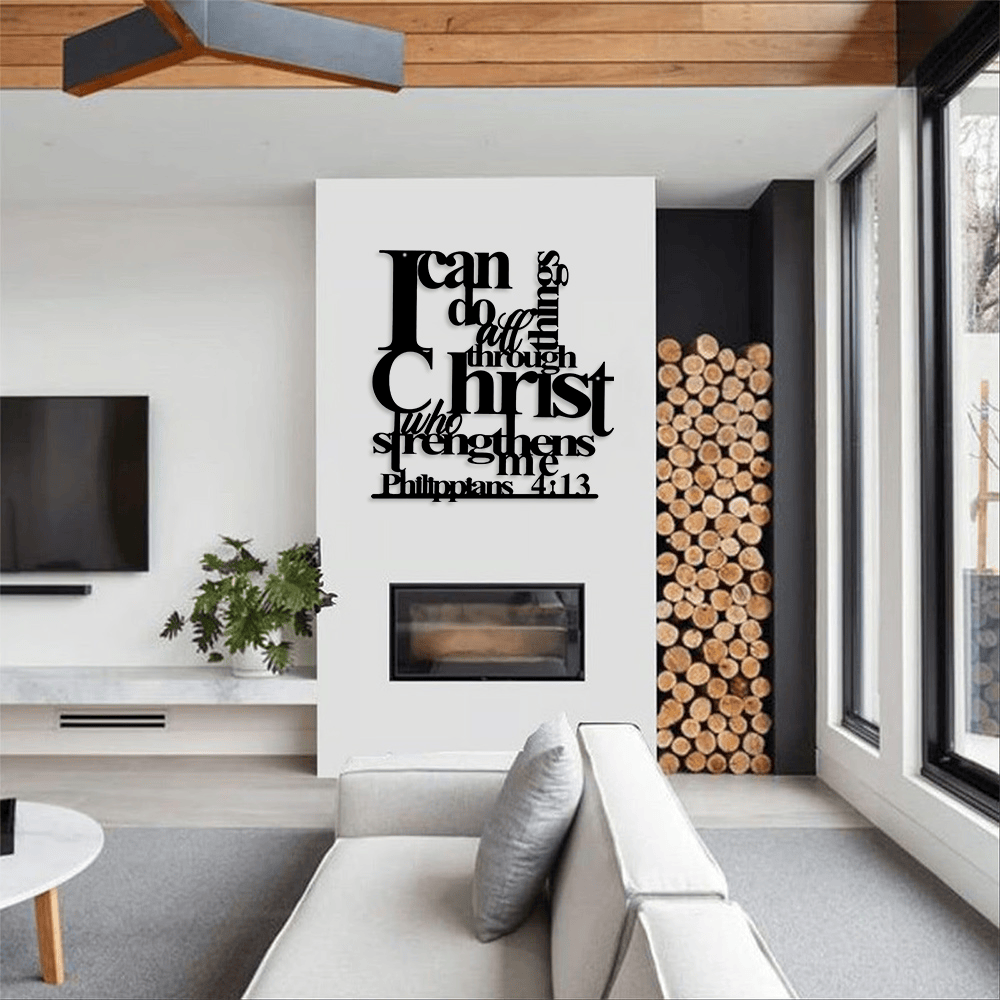 ✝️Philippians 4:13 - "I Can Do All Things" Metal Wall Decor: Christ’s Strength for Your Walls