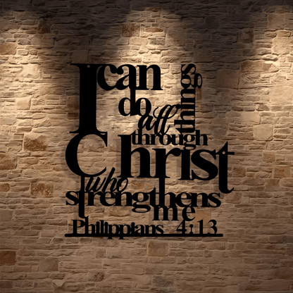 ✝️Philippians 4:13 - "I Can Do All Things" Metal Wall Decor: Christ’s Strength for Your Walls