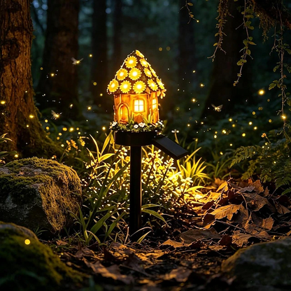 ⭐Zero Electric Bill! All Weather Fairy House Solar Garden Stake Lights
