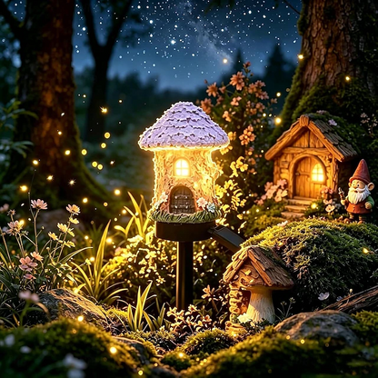 ⭐Zero Electric Bill! All Weather Fairy House Solar Garden Stake Lights