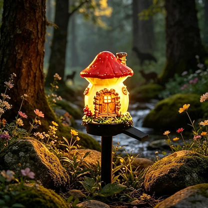 ⭐Zero Electric Bill! All Weather Fairy House Solar Garden Stake Lights