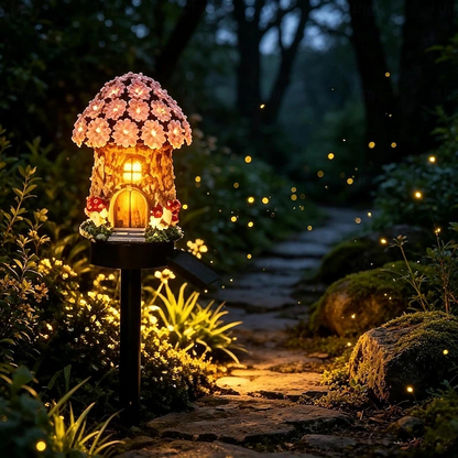 ⭐Zero Electric Bill! All Weather Fairy House Solar Garden Stake Lights