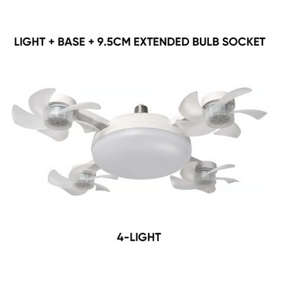 💡 E27 Socket Ceiling Fan Light – 2-in-1 LED Fan Bulb with Remote Control for Bedroom, Kitchen & Home Cooling