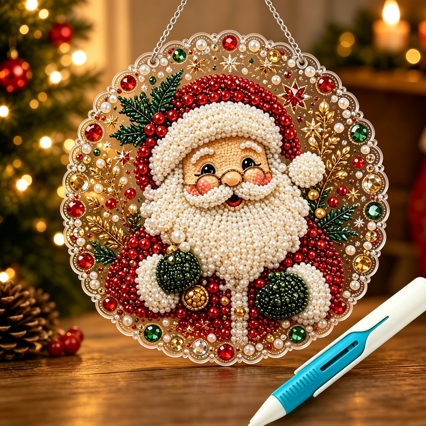 🎄 LIMITED TIME！！ 49% OFF – ✨ 🎄 Christmas Pearl Diamond Art Ornament Kit – DIY Handmade Holiday Hanging Decor 🎅💎