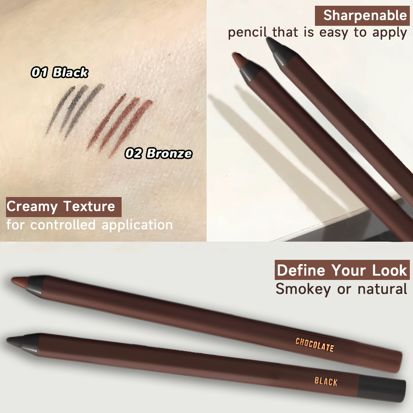 ⚡50K+ SOLD! 🌟24 HR Waterproof Eyeliner Duo Sharpenable Eye Pencil