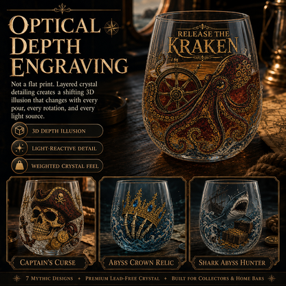 🌊 7-Piece Legendary Ocean Treasure Crystal Set for Whiskey Lovers & Home Bar Collectors ⚓✨