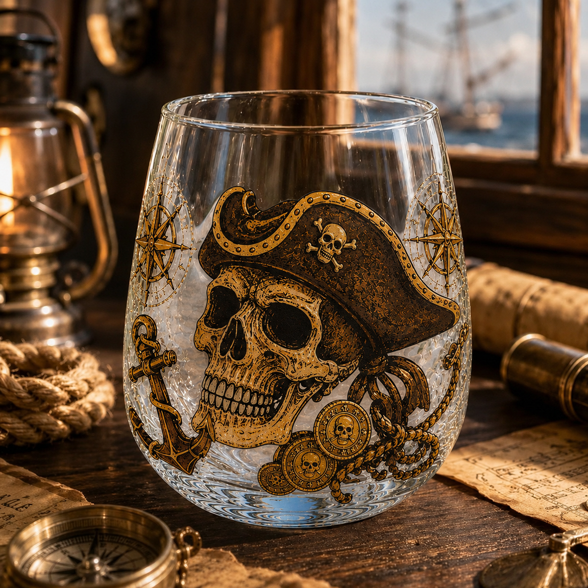 🌊 7-Piece Legendary Ocean Treasure Crystal Set for Whiskey Lovers & Home Bar Collectors ⚓✨