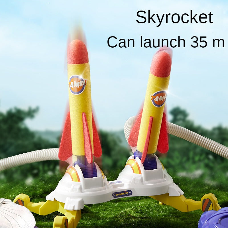 🚀 Light-Up Stomp Rocket Launcher Toy – Outdoor Flying Fun for Kids ✨