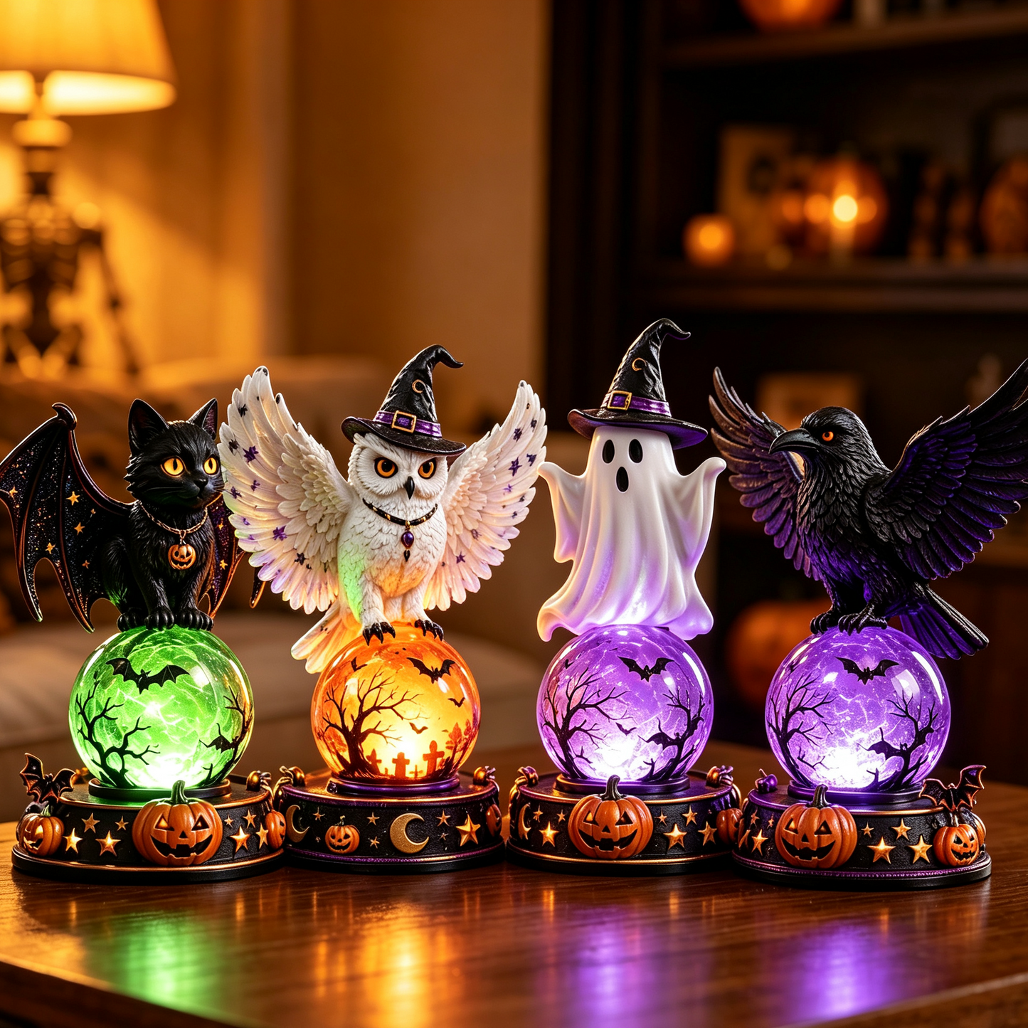 🎃Early Purchase - 50% OFF Now👻Halloween Raven Crystal Ball Lighted Decor