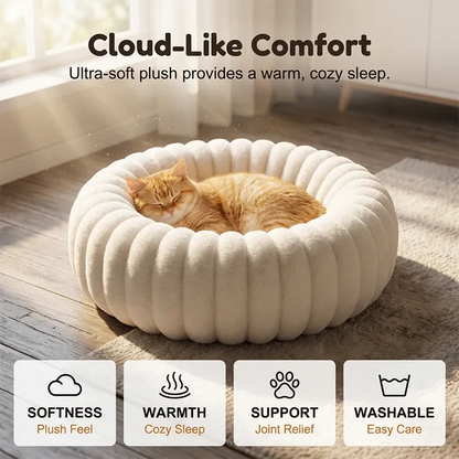 🎉 2026 Sale — Over 52,000 Sold! 🐾 Ultra-Soft Round Calming Cat & Dog Bed – Raised Rim Design 🛌