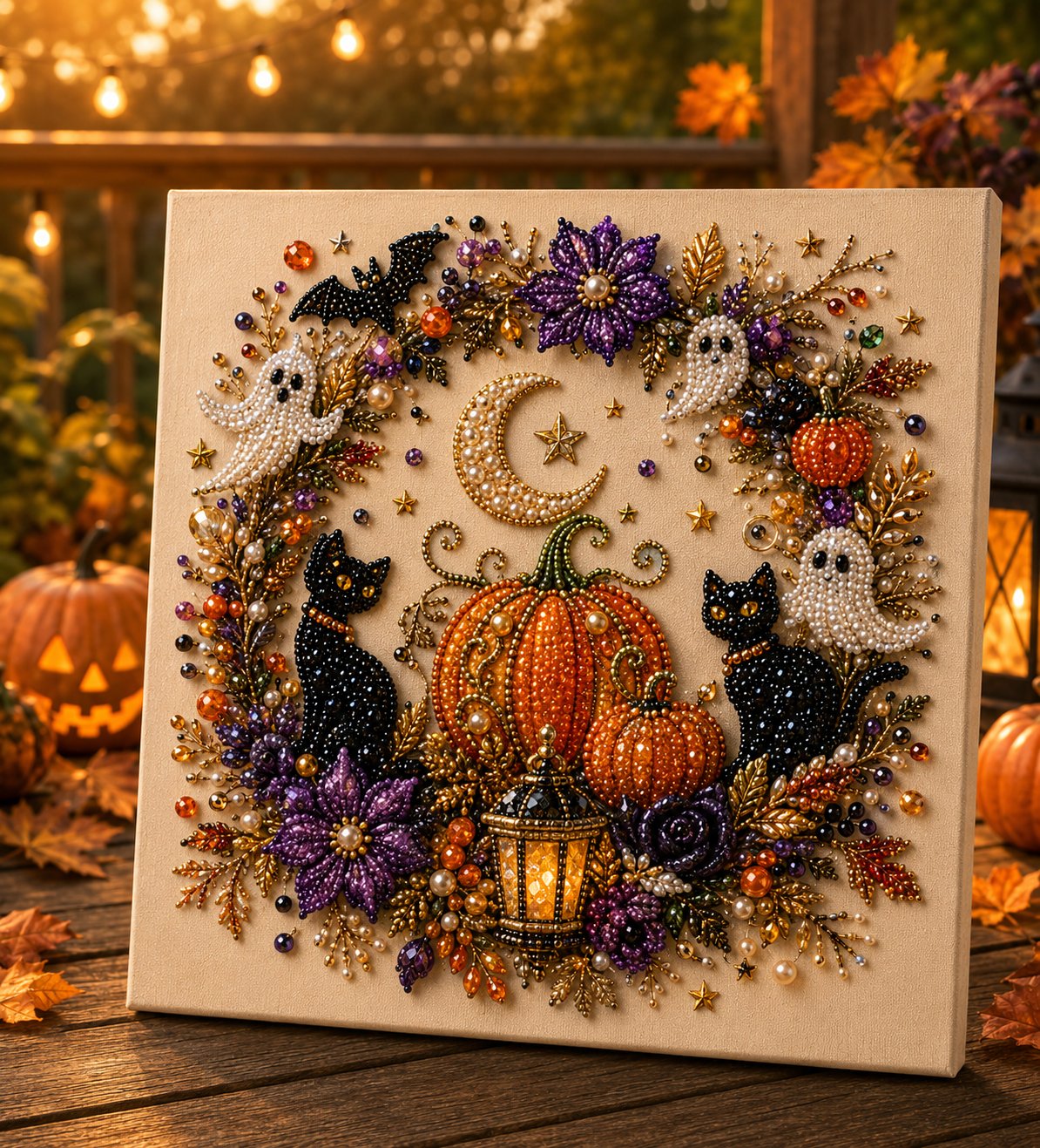 💥 Last Day 49% OFF – 👻✨ Halloween Pearl Art DIY Kits – Turn Tiny Pearls into Spooky-Cute Magic
