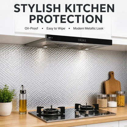 🎁Last Day Promotion 49% OFF🔥Kitchen Peel and Stick Wallpaper Backsplash Waterproof Kitchen Stickers - Silver / Buy 1
