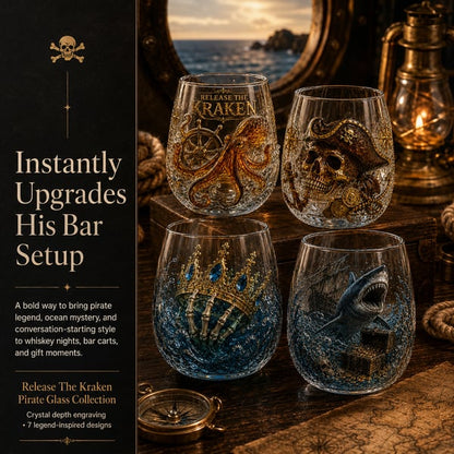 🌊 Legendary Ocean Treasure Crystal Set for Whiskey Lovers & Home Bar Collectors ⚓✨
