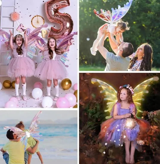 Glowing Fairy Wings For Girls Pretend Play Dress-up toys , Butterfly Wings for 3+ year Years Girls, Fun Play, Fancy Toy for Kids Halloween, Christmas Birthdays gift