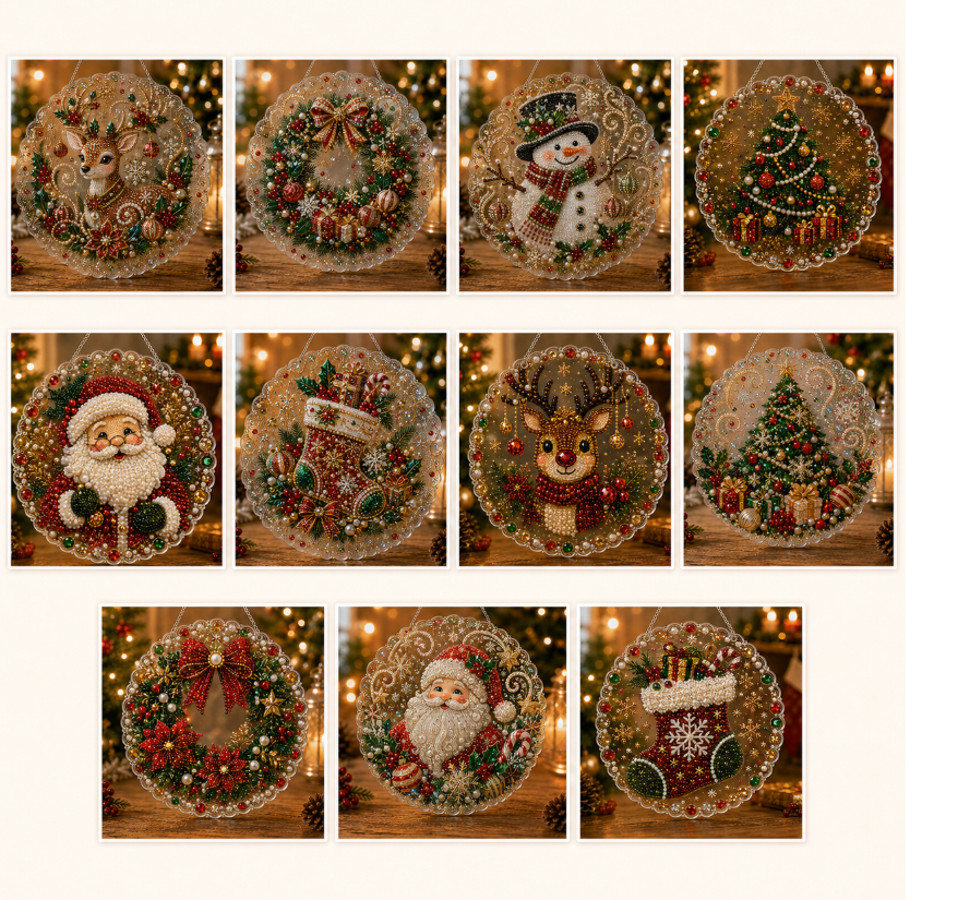 🎄 LIMITED TIME！！ 49% OFF – ✨ 🎄 Christmas Pearl Diamond Art Ornament Kit – DIY Handmade Holiday Hanging Decor 🎅💎