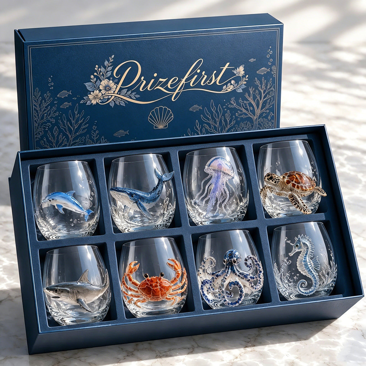 🌊 3D Ocean Animal Glass – Sculptural Marine Life Drinkware