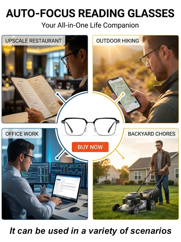 ✨Limited-Time Sale-50% Off👓Automatic zoom light-sensing transition lenses for anti-blue light presbyopia glasses