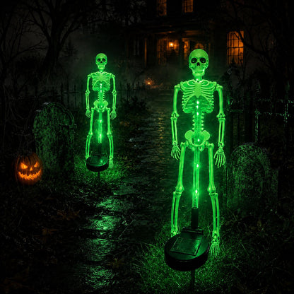 🔥HOT SALE💜💀 Solar Skeleton Yard Stake – Spooky Halloween Outdoor Light Decoration