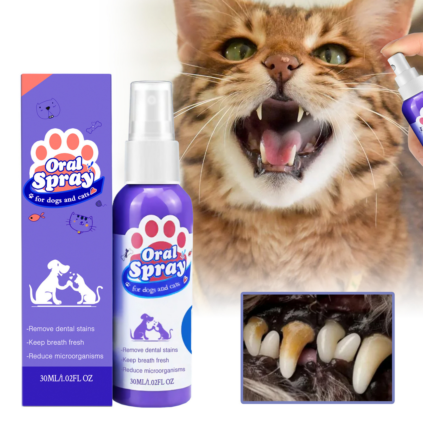 ⏰ Last day!!Buy 1 Get 1 Free🔥Pet Tooth Cleaning Spray