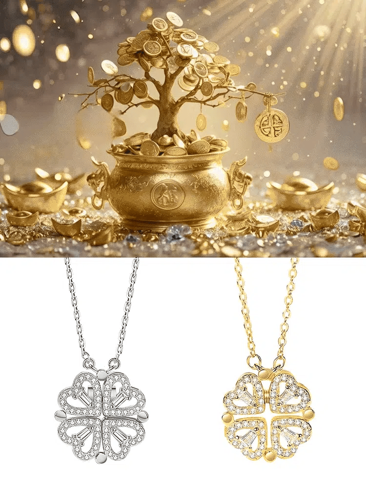 🍀Today 50% OFF-Transformable Lucky Heart Clover Pendant Necklace💎 | The Gift She'll Never Take Off