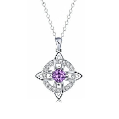 ✨ Mystical Birthstone Witches Knot Necklace – Natural Crystal 🔮💞Protect Your Loved Ones