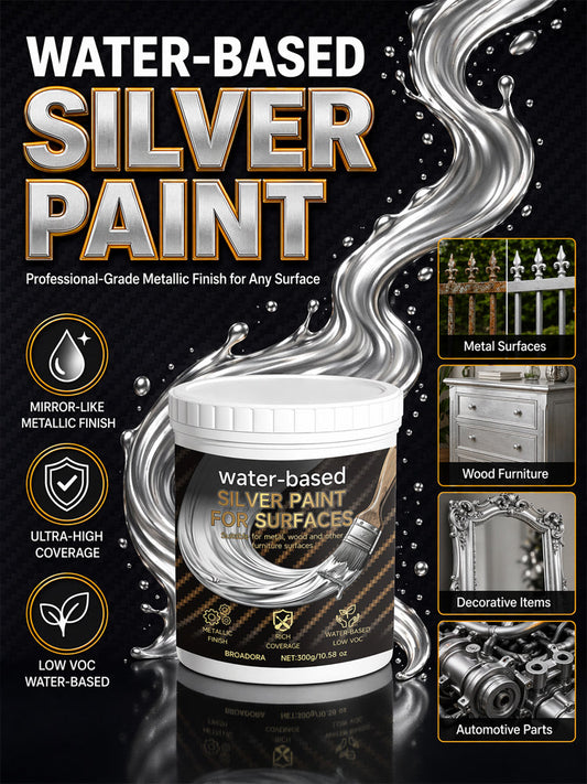 [Silver paint identical to that used by the shipyard] ✨ Water-Based Metallic Silver Paint | One-Coat Rust Eradicator & Mirror Finish | Low VOC & Safe Indoors 🛡️