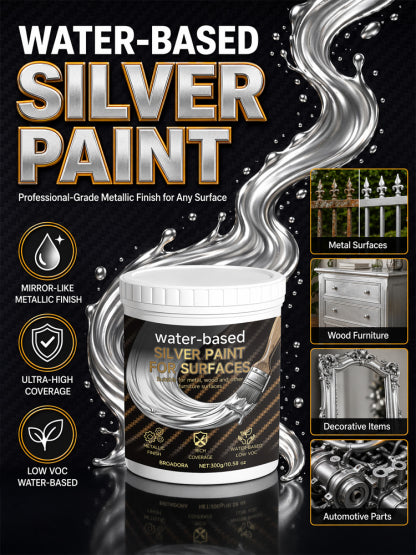 [Silver paint identical to that used by the shipyard] ✨ Water-Based Metallic Silver Paint | One-Coat Rust Eradicator & Mirror Finish | Low VOC & Safe Indoors 🛡️